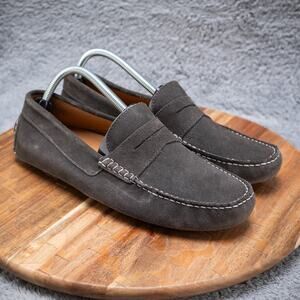 Jack Erwin Parker Diving Loafer Leather Grey Suede‎ Men’s Sz 8D Moccasin Comfort
